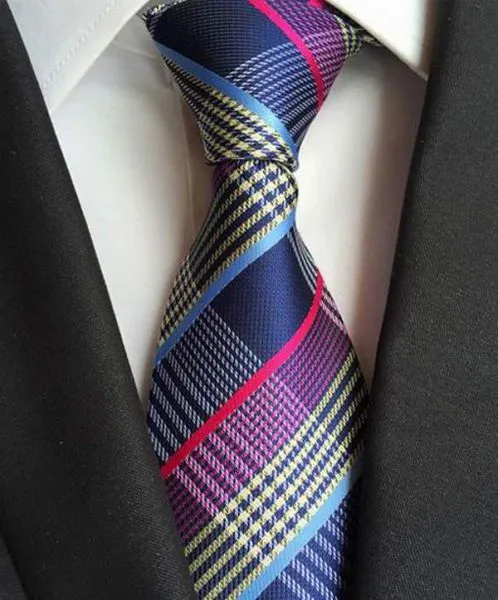 Classic Strips Yellow Polyester Woven Necktie Summer Plain