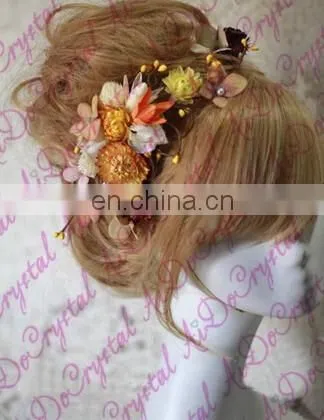 Aidocrystal Wedding Diamond Headpiece,artificial Bridal Hair Flower Accessories for Party photo-5