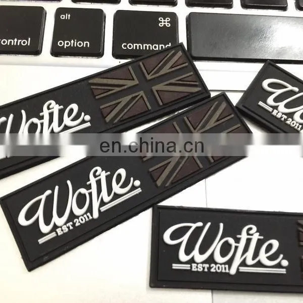 Small Mini Custom Embossed 3D Rubber Badge Silicon Patch for Shoes photo-4