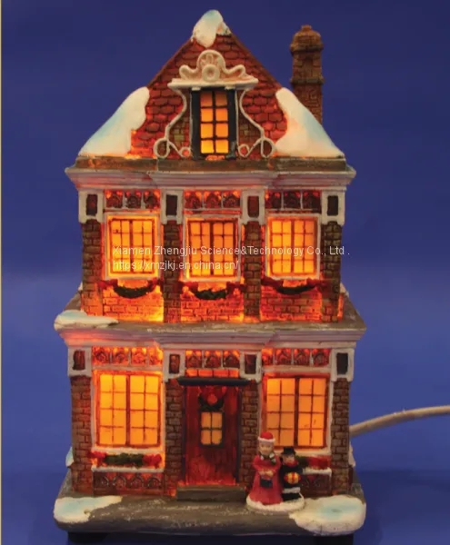 X'mas House Light Play Snowman Polyresin Christmas House Decoration photo-3