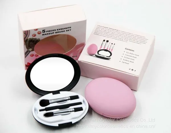 5pcs Travel Portable Eyes Brush Set Makeup Brush Set for Eyes With Box photo-3