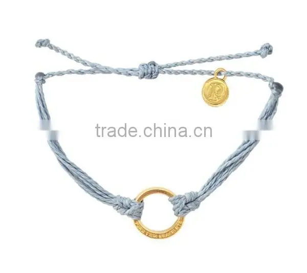 New Fashion Fashion Rings With Matching Bracelets Wax Cord String Knot Bracelet With Gold Ring photo-3