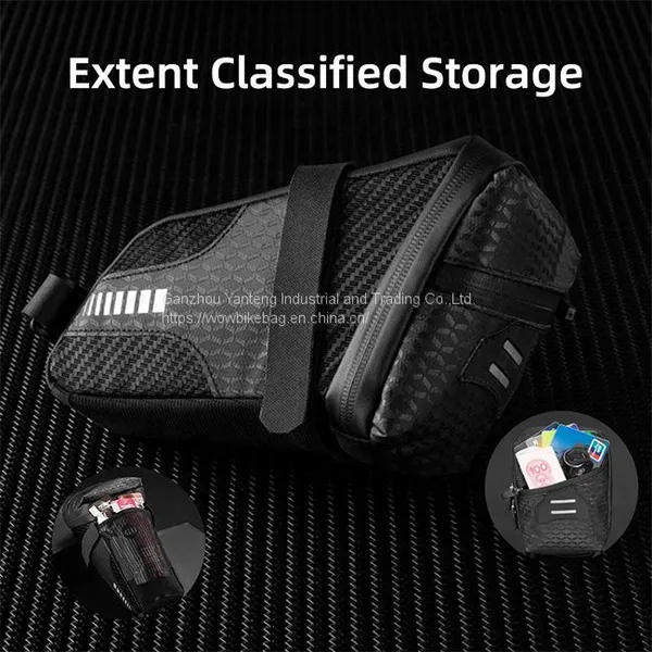 Reflective Rear Cycling Saddle Bag Taillight MTB Rode Bike Large Capacity Bag Bicycle Accessories Pouch photo-5