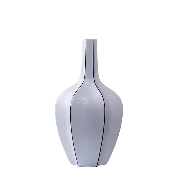 White Modern Simple Nordic Style Carambola Jingdezhen Ceramic Vase For Dining Table photo-5