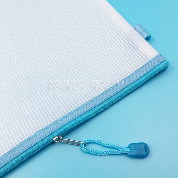 Waterproof A4 A5 A6 Transparent Mesh Zipper Bag is Thick and Soft Without Deformation photo-5