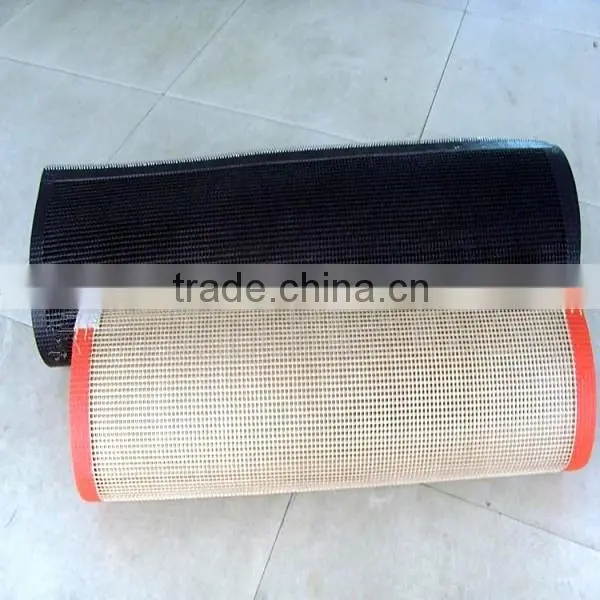 2mm*2mm and 4mm*4mm Mesh Size Teflon Coated Ptfe Fiberglass Mesh Conveyor Belt Brown Withbull Nose Joint High Efficient photo-6