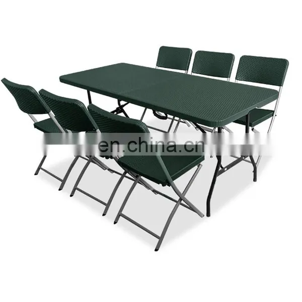 Outdoor Patio Furniture Space Saving 6ft Portable Plastic Party Foldable Table Bbq Camping Picnic Folding Outdoor Table photo-3