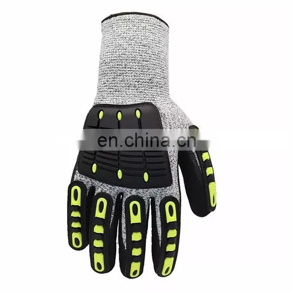 Construction TPR Mechanical Impact Cut Resistant HPPE Nitrile Coated Safety Gloves For Work photo-4