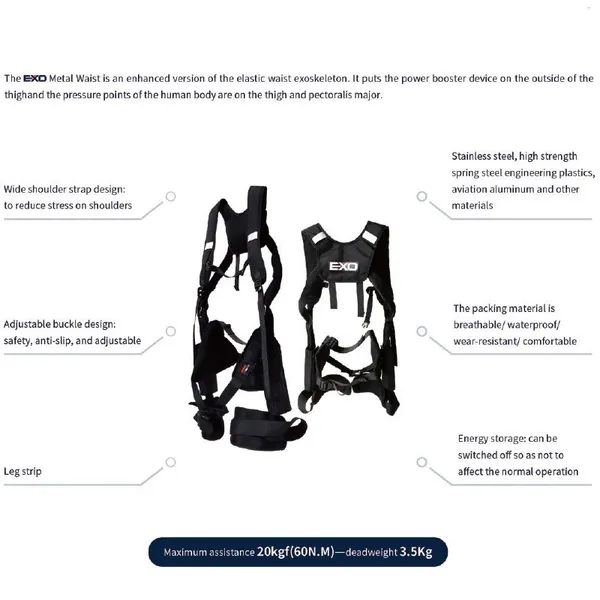 Non-Powered Metal Waist And Back Assistant Industrial Work Exoskeleton Robotic Suit for Sale photo-4