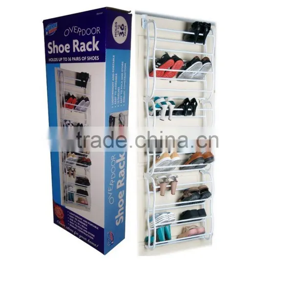 Hot Selling 36 Pairs Over the Door Plastic Shoe Rack photo-2