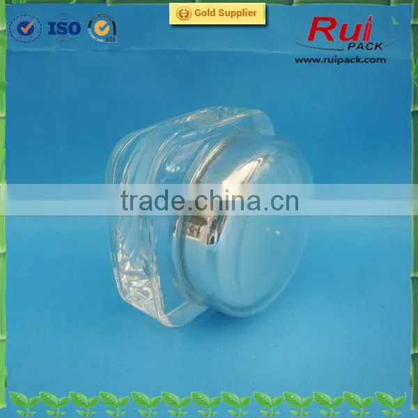 Cosmetic Clear Square Shape Acrylic Plastic Jar With Plastic Cap photo-3