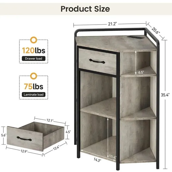 Side Cabinet Living Room Modern Creative Storage Cabinet Iron Wood Structure With Lights With Corner Rack Can be Customized photo-5