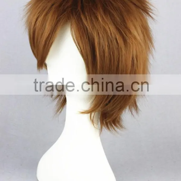 High Quality 35cm Short Straight Naruto Wig Sabaku no Gaara Brown Wig Cosplay Synthetic Anime Wig Cosplay Hair Wigs photo-4