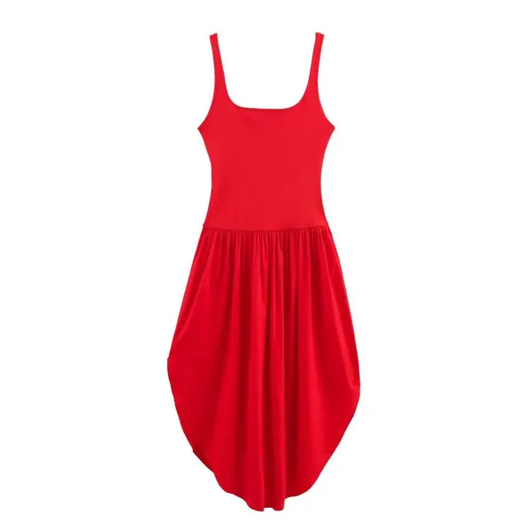 2025 Spring New Fashionable Sweet Slimming Splicing Flower Bud Strap Dress photo-4