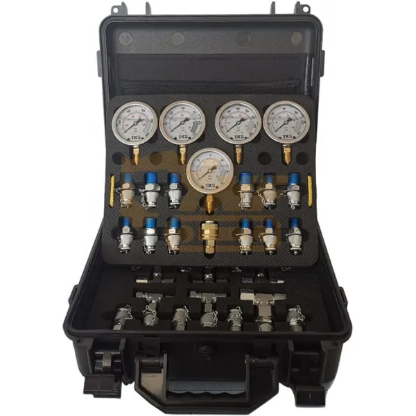 Hydraulic Test Table Combination Kit 5 Gauges 13 Test Couplings 14 Connectors 5 Hoses for Construction Machinery Accessories photo-2