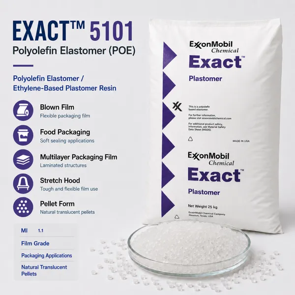 ExxonMobil Exact 5101 POE Plastomer Resin for Blown Film Food Packaging Multilayer Packaging Film Stretch Hood