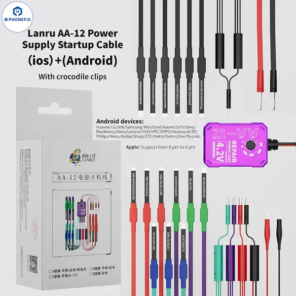 LANRUI AA-12 Professional Power Boot Cable for iPhone 8–17 & Android