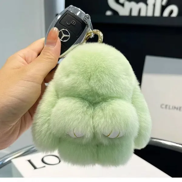 Faux Fur Bunny Keychain photo-2