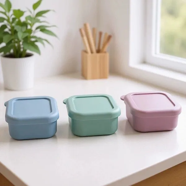 Food-Grade Silicone Mini Food Storage Containers Reusable Baby Food Containers Airtight Small Toddler Snack Cups for Toddler Nuts Fruit photo-3