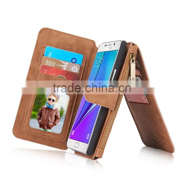 Caseme PU Leather Case With Zipper Wallet Bag for Samsung NOTE5 Multiple Card Slot Stand Flip Case for NOTE5 photo-6