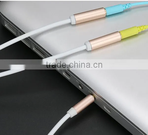USAMS SJ065 50cm 2in1Stereo Audio Extension 3.5mm Pin Aux Cable for IPhone 6s/Speaker/Earphone/MP3 photo-3