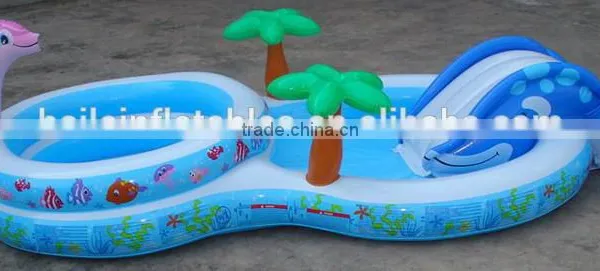 Two Rings Inflatable Indoor Baby Pool With Slide photo-2
