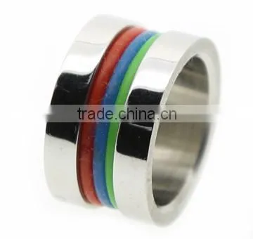 Custom Stainless Steel Silicone Wedding Ring With Colorful Silicone SR-1020