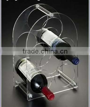 Home Design Clear Acrylic Decoration Waving White/Red Wine Bottle Display Rack Beverage Storage Houseware Acryl Plastic Holder photo-4