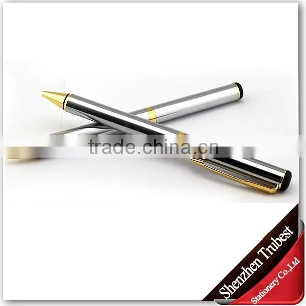 MT-01-Business Gifts Logo Pen, Heavy Sliver White Metal Ballpen photo-2