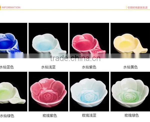 Rose Shape Ceramic Small Dishes HY167402 photo-6