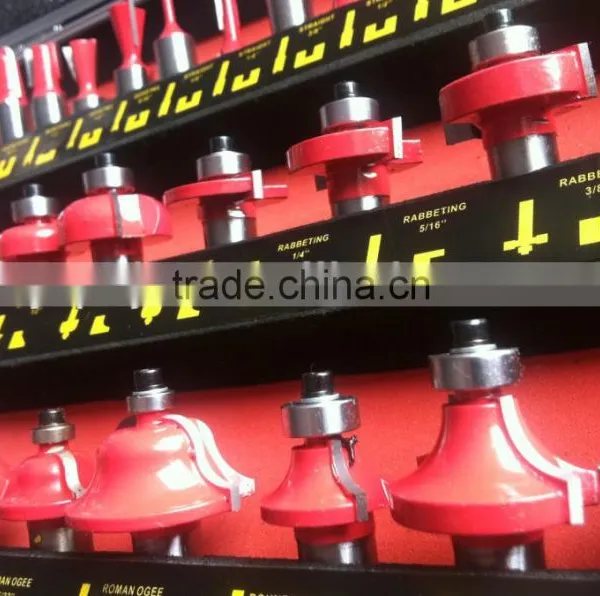 TC-035B 12mm Shank 35PCS Red Colour TCT Router Bit Set In Aluminum Carrying Case Quality Choice photo-2