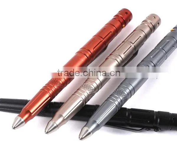 3*LR754 Battery Aviation Aluminum Writing Ballpoint Smooth Surface Tactical Pen Self Defense With Emergency Hammer photo-2