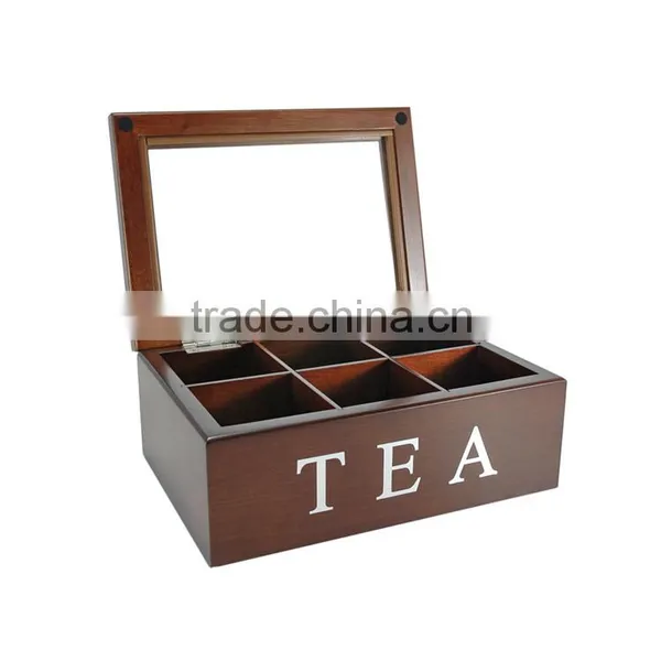 BSCI Certificated Wooden Tea Box With Glass Top Quality Choice photo-2