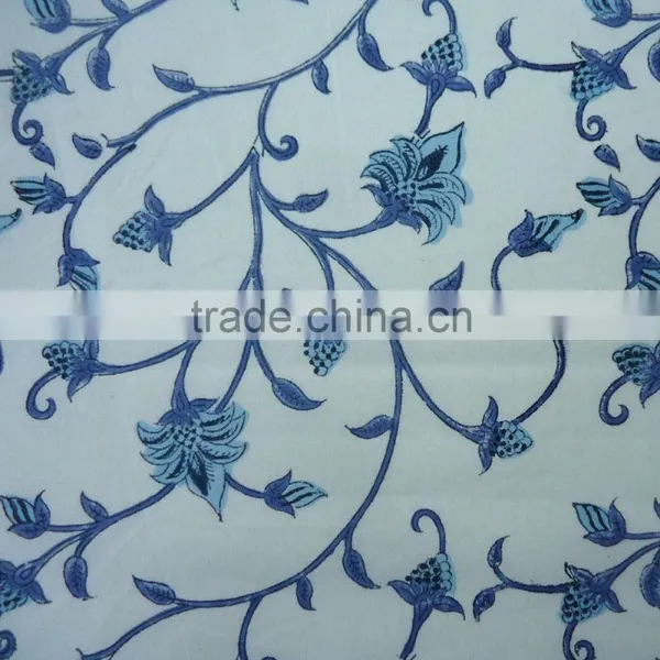 Flower Bale Indian Hand Block Printed Cotton Tablecloth photo-2
