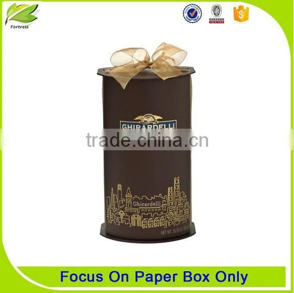 High Quality Paper Round Tube Wine Gift Box photo-4