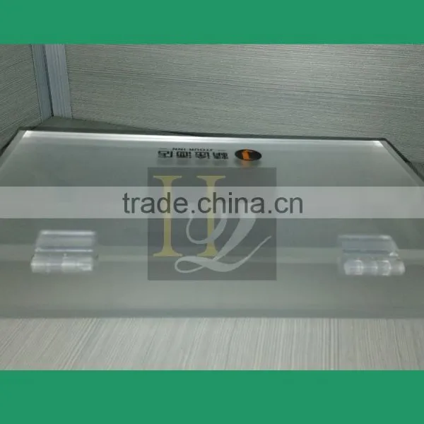 Wholesale Rectangle Frost Acrylic Cosmetic Display Box With Hinged Cover photo-2