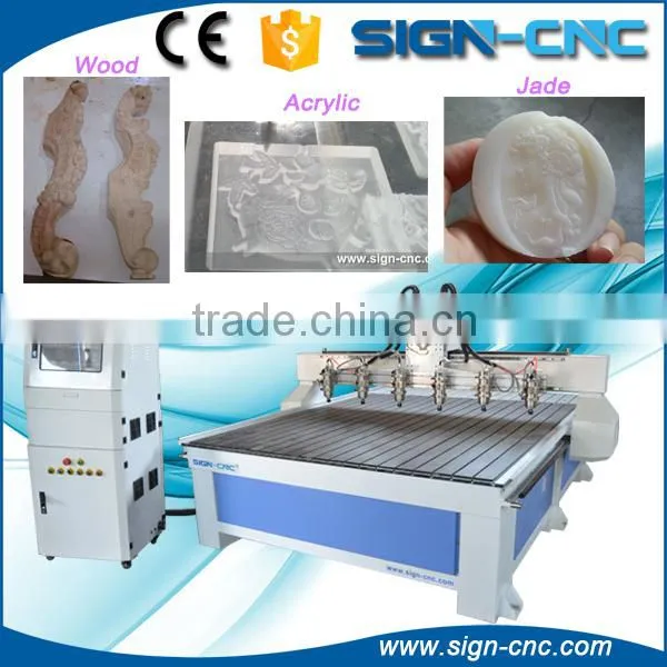 China Supplier High Precision Wood Working Cnc Router 1325 With Multi Heads photo-5