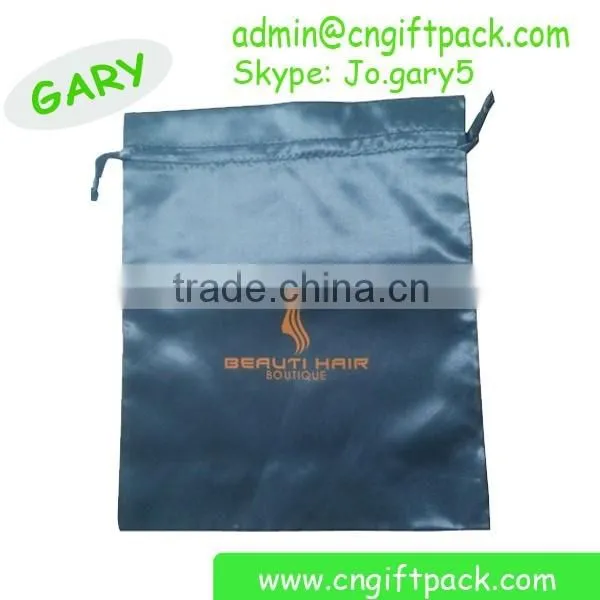 Black Satin Bag Tassel Custom Virgin Hair Packaging for Hair Extension photo-4