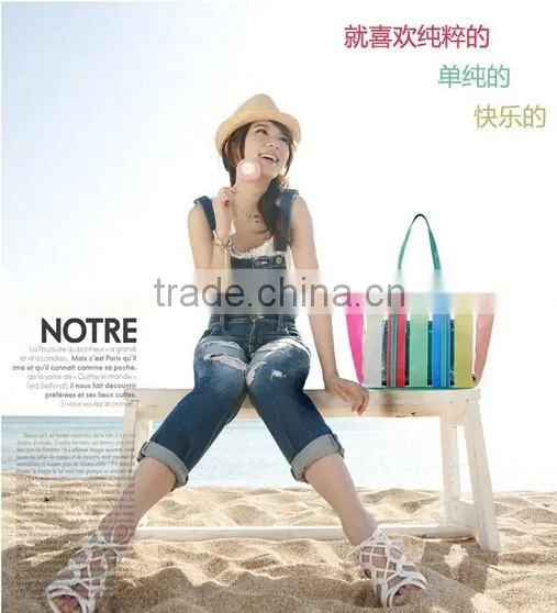 Fashion and Rainbow Transparent PVC Summer Beach Bag for Wholesale photo-2