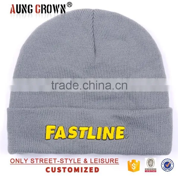 2016 Beanie Acrylic Plain Knit Beanie Hats for Men