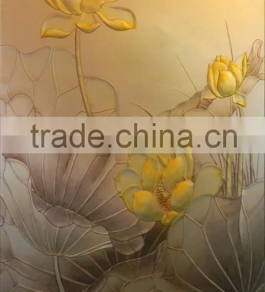 Fused Carving Glass New Designs Flowers Of Glass Painting photo-5