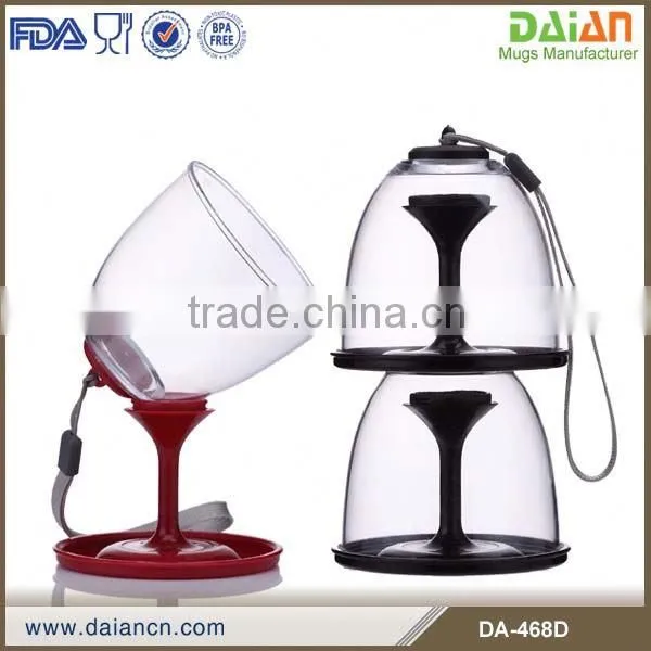 On Time Shipment Creative Plastic Folding Wine Glass
