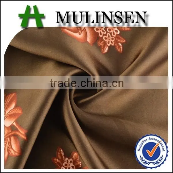 Mulinsen Textile Woven Evening Gown Fabric, 100% Polyester Printed Satin Fabric