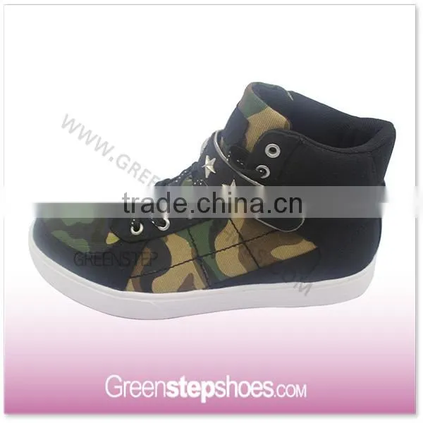 High Top Sneakers Army Green Canvas Men Casual Boots