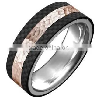 Fashion Generous New Design Carbon Fiber Finger Ring Tungsten Carbide Jewelry Titanium Ring photo-2