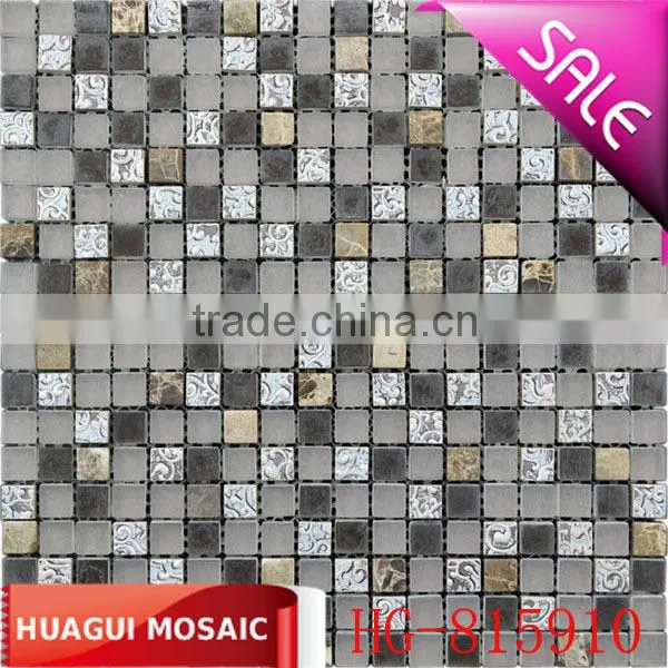 Top Quality Popular Glass and Stone Mix Ceramic Mosaic Tile
