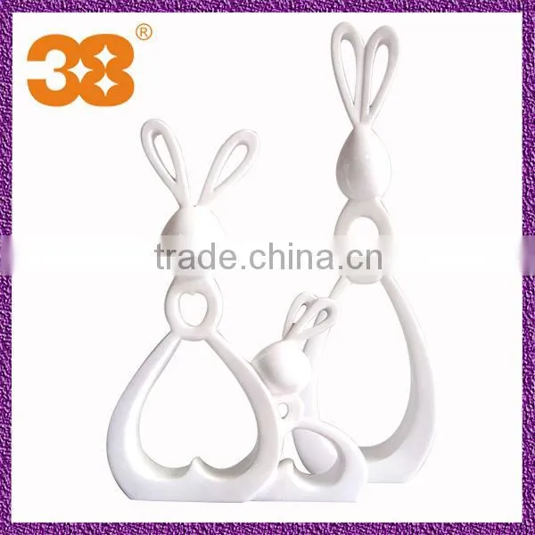 Artificial Stone Rabbit Famous Animal Art White Marble Sculptures