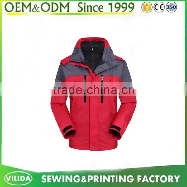 100% Ployester Men Waterproof Softshell Jacket,color Combination Windbreaker Jacket photo-5