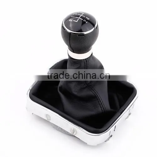 New 5 Speed Gear Shift Knob Gaitor Boot Black PU Leather photo-4