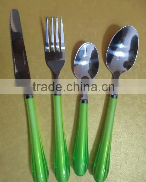 24PCS Stainless Steel Dining Set With Plastic Handle - KX-P024 PS photo-2